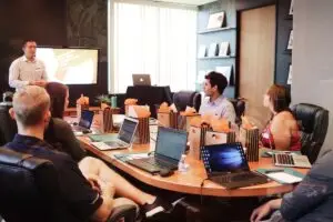 Executive strategy meeting for NYC technology leadership