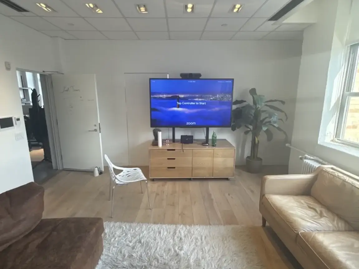 Office Build-Outs & Relocations 8 Zoom Room and lounge at Ethic’s 99 Hudson Street office, built out by Solved IT