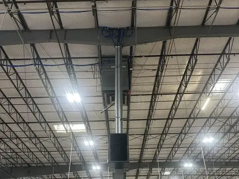 Manufacturing IT, Physical Security & Cabling in NYC, NJ & CT 3 Overhead network cable runs across a 150,000+ sq ft distribution center, installed by Solved IT