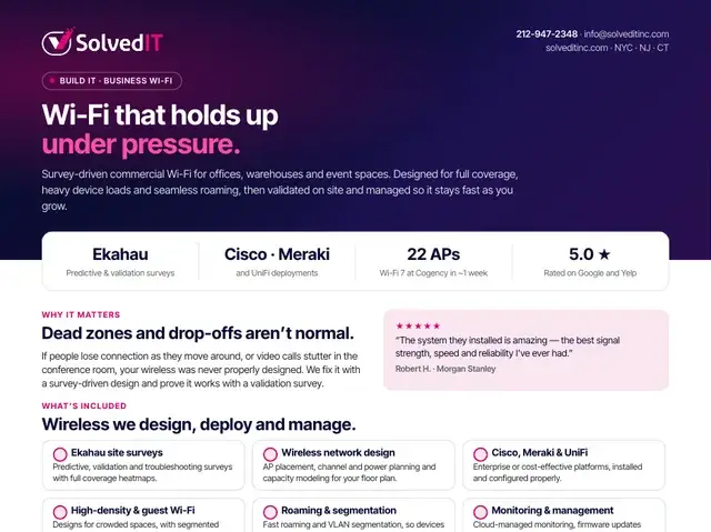 Preview of the Solved IT Wireless Networks service overview
